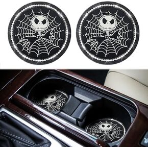 2PCS Car Cup Holders Coasters Mickey Mouse,Black Silicone Anti-Slip Car Coasters Car Interior Accessories -Universal Size, Black