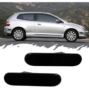 For 2002 2003 2004 2005 Honda Civic Si EP3 3DR Front Bumper Side Marker Lights Housing+Rear Bumper Side Marker Lights Housing Clear Lens
