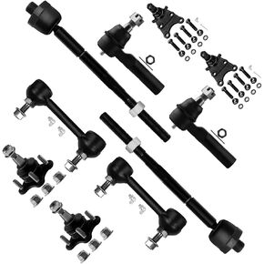 SCITOO 10pcs RWD Front Suspension Kit Inner Outer Tie Rod End Sway Bar Link Lower Ball Joint Upper Ball Joint Fit 2004-2006 For Chevy Colorado For GMC Canyon