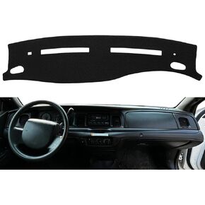 Dash Cover Mat Custom Fit for Ford Crown Victoria 1995-2011, Dashboard Cover Pad Carpet Protector (Black) F173