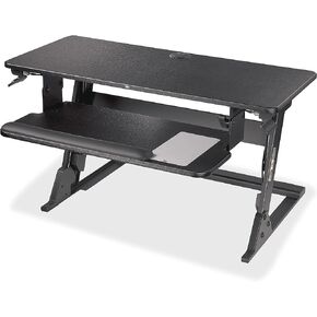 3M Precision Standing Desk Converter, Sit to Stand Ergonomic Work Station, Height Adjustable Desktop Riser, Black