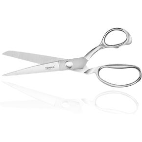 TONMA Sewing Scissors [Made in Japan] 9 Inch Professional Fabric Scissors, Industrial Japanese Solid Stainless Steel Dressmaker Tailor Shears, Ideal for Cutting Cloth Denim Leather, Mirror Finish