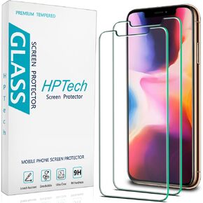 HPTech (2 Pack) Screen Protector for iPhone 11 Pro, iPhone XS and iPhone X (5.8-inch) Tempered Glass, Anti Scratch, Bubble Free, Case Friendly
