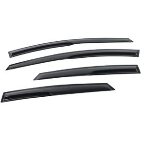 Window Visor Compatible with 2008-2011 Ford Focus Sedan, Slim Style Smoke Tinted Semi-Transparent Acrylic Shade Rain Sun Guard Wind Vent Air Deflector by IKON MOTORSPORTS, 2009 2010