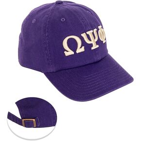 قبعة بيسبول Omega Psi Phi OPP Omega Man ذات حواف مطرزة، قبعة قابلة للتعديل بحزام قماشي للبالغين (النمط B) أرجواني