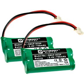 Synergy Digital Cordless Phone Batteries, Compatible with Vtech CS5229 Cordless Phone, (Ni-MH, 2.4V, 750 mAh), Combo-Pack Includes: 2 x SDCP-H334 Batteries