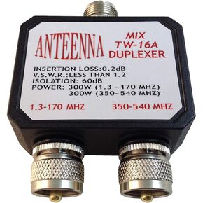 TW-16A Duplexer SO-239-PL-259(VHF 1.3-170MHz)/PL-259(UHF 350-540MHz)