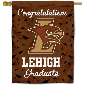 College Flags & Banners Co. Lehigh Mountain Hawks College Graduation Gift Banner, color- brown