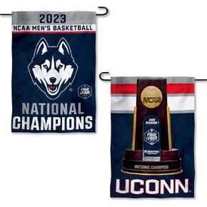 Connecticut Huskies UCONN College Basketball 2023 National Champions Double Sided Garden Flag