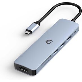 Docking Station, 7-in-1 USB C Hub Multiport Adapter with HDMI, 100W PD Charging Port, 3 USB 3.0 Ports, SD/TF Dock for Typ C Laptop