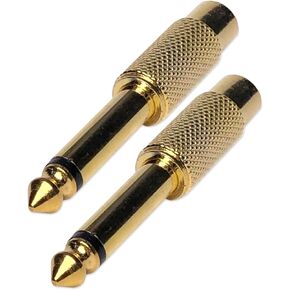6.35mm 1/4 inch Male Mono Plug to RCA Female Audio Adapter Connector (2 Pack)