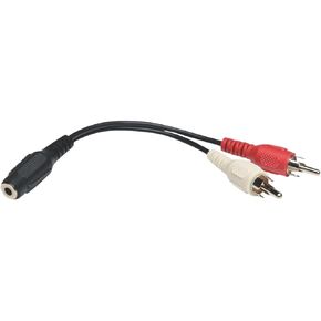 TRIPP LITE P316-06N 6-Inch 3.5mm Mini Stereo to Two RCA Audio Y Splitter Adapter Cable,Black