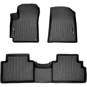 SMARTLINER Custom Fit Floor Mats 2 Row Liner Set Black Compatible with 2020-2023 Kia Soul