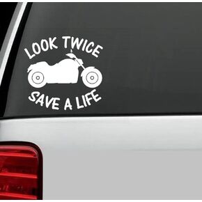 B1020 Look Twice Save A Life Watch For Motorcycles Decal Sticker