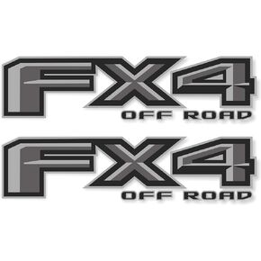 مجموعة ملصقات Ford F150: قطعة بديلة لجانب السرير لشاحنة الطرق الوعرة FX4 - قطع معدنية رمادية فائقة التحمل للطرق الوعرة - فضي - متوافقة مع Ford F150، سلسلة بريميوم (لمسة نهائية معدنية)
