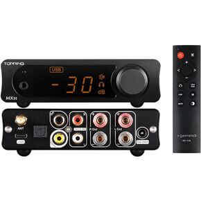 Topping MX3s DAC Amplifier Headphone Amp 192KHz/24Bit 70W Class D Amp USB/BT/Opt/Coax/AUX Input 3.5mm Headphone/Speaker Subwoofer Output (Silver)
