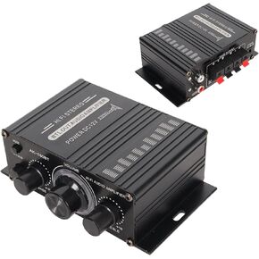 Power Amplifier, AK-160BT Bluetooth 5.0 Stereo Audio, 2 Channel Amplifier Receiver 20W x 2, 12V Mini Home Power Amplifier Universal for Car Home Bar Party