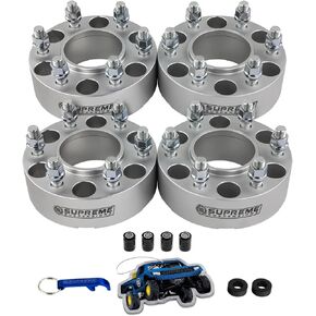 Supreme Suspensions - 2pc Set [Black] 1.5" Hub Centric Wheel Spacers Kit for 2005-2023 Nissan Frontier Pathfinder Xterra - 6x114.3mm Bolt Pattern / M12x1.25 Studs - 4 Valve Caps Included in Saudi Arabia