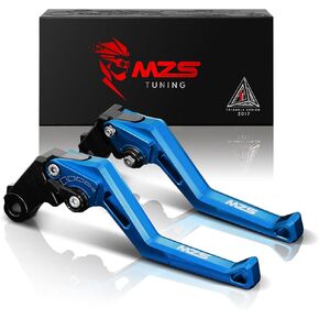 MZS Blue Motorcycle Brake Clutch Levers Short Adjustable Compatible with GSXR 600 97-03 | GSXR 750 96-03 | GSXR 1000 01-04 | SFV650 09-15 | SV650 16-21 | DL650 11-21 | GSXS750 11-21 | GSX250R 18-20