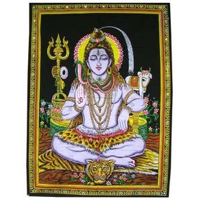 Beautiful Meditating Shiva Yoga Tapestry 30 X 43 Inches