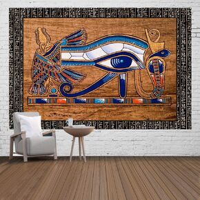 Eye of Providence Tapestry, Vintage Egyptian Hieroglyphic Carving Wall Decoration 60x40 Inch Flannel Tapestry for Living Room Bedroom Decoration Background GTLMIE1213