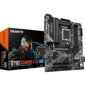 GIGABYTE B760 Gaming X AX Intel LGA 1700 ATX Motherboard, 4x DDR5 ~128GB, 3x PCI-E x16, 3x M.2, 4x SATA, 2x USB 3.2, 1x USB-C, 5x USB 2.0