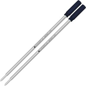 Monteverde Ballpoint Refill to Fit Cross Ballpoint Pens, Medium Point, Soft Roll, Blue / Black, 2 per Pack (C132BB)