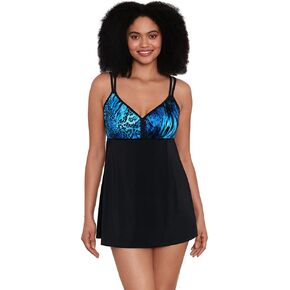 Longitude Women's Swimwear Flyaway Soft Cup One Piece Swimdress