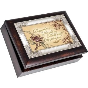 Cottage Garden Daughter You Fill My Heart with Joy Burlwood Jewelry Music Box Plays Wind Beneath My Wings