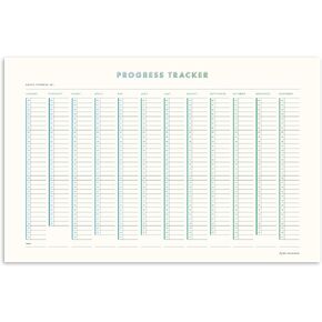 Habit Tracker Progress Poster by Free Period Press - 11"x17" - Yearly Atomic Habits Tracker for Goals and Projects