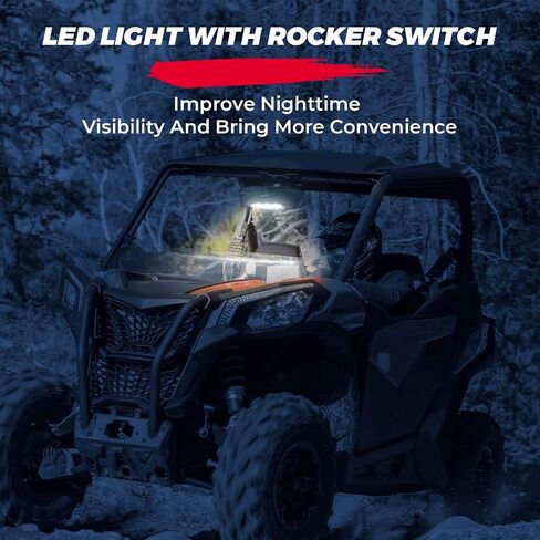 مرآة مركزية LED UTV من KEMIMOTO مع ضوء متوافق مع 2017-2023 Can Am Maverick Trail Sport MAX 2021 2022 2023 قائد، مرآة الرؤية الخلفية تحل محل OEM #715003638 715004924 in Saudi Arabia