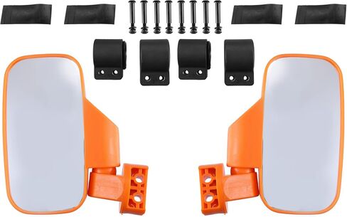 X AUTOHAUX UTV Rear View Side Mirrors Set Orange For Polaris RZR XP Crew 570 800 900 1000 for Ranger in Saudi Arabia