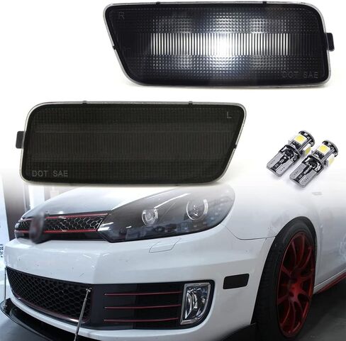 NSLUMO White Front Bumper Led Side Marker Lights for Golf MK6 GTI Smoked Lens Side Lights Replace OEM Sidemarker Lamps in Saudi Arabia