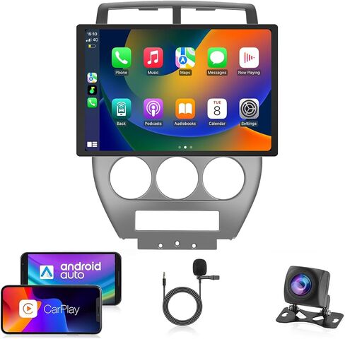 راديو ستيريو للسيارة Android 13 لسيارة Jeep Compass Patriot 2007 2008 2009 13.1 بوصة IPS شاشة تعمل باللمس راديو السيارة مع Carplay اللاسلكي وAndroid Auto WiFi GPS BT FM/AM كاميرا احتياطية in Kuwait
