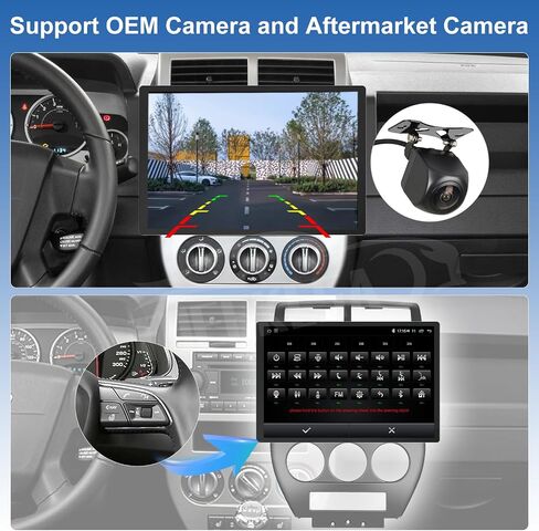 راديو ستيريو للسيارة Android 13 لسيارة Jeep Compass Patriot 2007 2008 2009 13.1 بوصة IPS شاشة تعمل باللمس راديو السيارة مع Carplay اللاسلكي وAndroid Auto WiFi GPS BT FM/AM كاميرا احتياطية in Kuwait