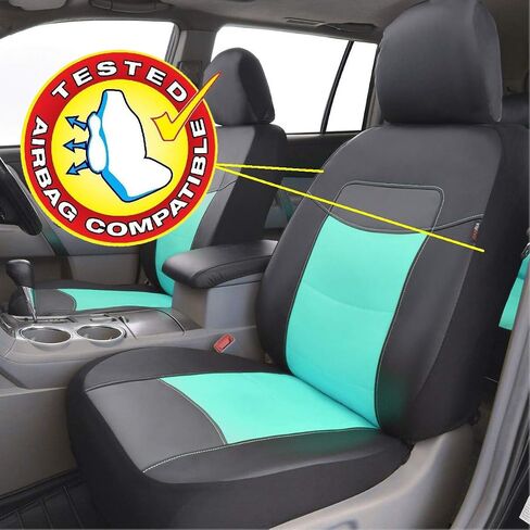Flying Banner Car Seat Covers Full Set Front Seats and Rear Faux Leather Cover Waterproof Bench Black in Saudi Arabia
