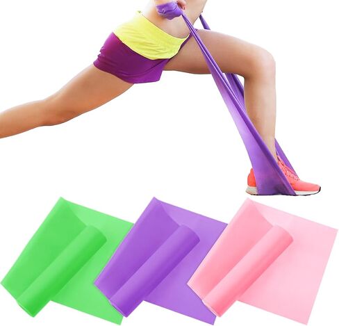 3 قطع من أربطة المقاومة المقاومة مجموعة 5.9 قدم أربطة تدريب طويلة جدًا وأربطة علاج طبيعي وأربطة مرنة للمنزل وصالة الألعاب الرياضية ورفع الأثقال وتدريبات القوة واليوجا والبيلاتس in Kuwait