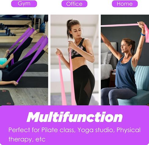 3 قطع من أربطة المقاومة المقاومة مجموعة 5.9 قدم أربطة تدريب طويلة جدًا وأربطة علاج طبيعي وأربطة مرنة للمنزل وصالة الألعاب الرياضية ورفع الأثقال وتدريبات القوة واليوجا والبيلاتس in Kuwait