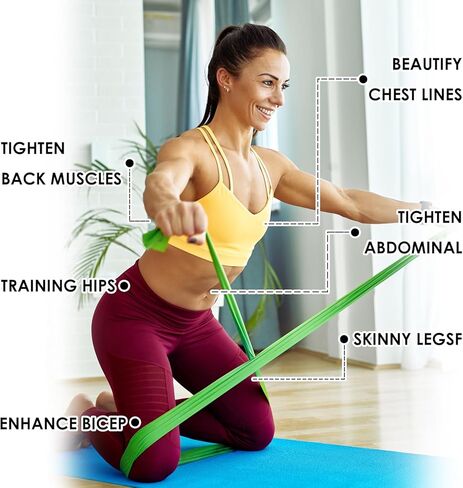 3 قطع من أربطة المقاومة المقاومة مجموعة 5.9 قدم أربطة تدريب طويلة جدًا وأربطة علاج طبيعي وأربطة مرنة للمنزل وصالة الألعاب الرياضية ورفع الأثقال وتدريبات القوة واليوجا والبيلاتس in Kuwait