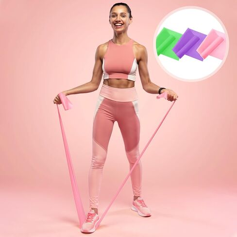 3 قطع من أربطة المقاومة المقاومة مجموعة 5.9 قدم أربطة تدريب طويلة جدًا وأربطة علاج طبيعي وأربطة مرنة للمنزل وصالة الألعاب الرياضية ورفع الأثقال وتدريبات القوة واليوجا والبيلاتس in Kuwait