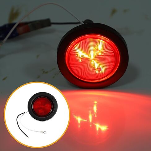 5 Pcs 2.5" Universal LED Trailer Lights Marker Lights - Trailer Truck Rvs Camper Brake Turn Signal Lights Waterproof - Plastic Red Light in Saudi Arabia