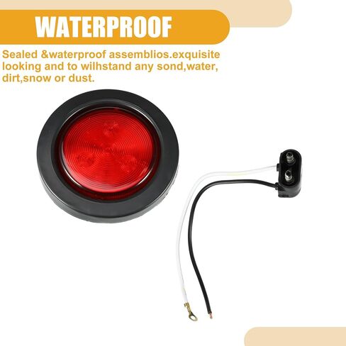5 Pcs 2.5" Universal LED Trailer Lights Marker Lights - Trailer Truck Rvs Camper Brake Turn Signal Lights Waterproof - Plastic Red Light in Saudi Arabia