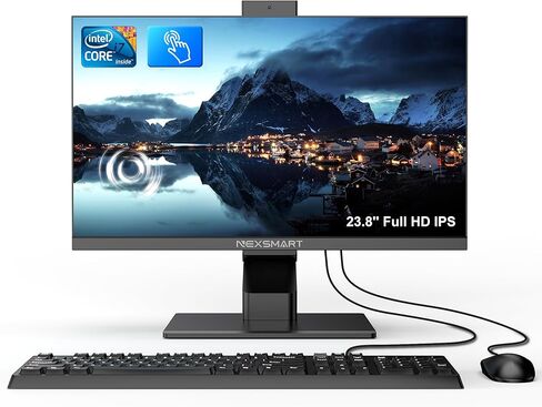 All-in-One Desktop Computer 23.8 inches Core i7-4810MQ ISP FHD Touch Screen All-in-One PC 8GB RAM 512GB SSD Pop-up Camera Dual Band WiFi Blutooth 4.2 Type-C -3 to 60 °Adjusted Screen in Kuwait