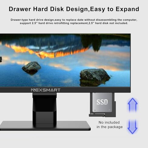 All-in-One Desktop Computer 23.8 inches Core i7-4810MQ ISP FHD Touch Screen All-in-One PC 8GB RAM 512GB SSD Pop-up Camera Dual Band WiFi Blutooth 4.2 Type-C -3 to 60 °Adjusted Screen in Kuwait