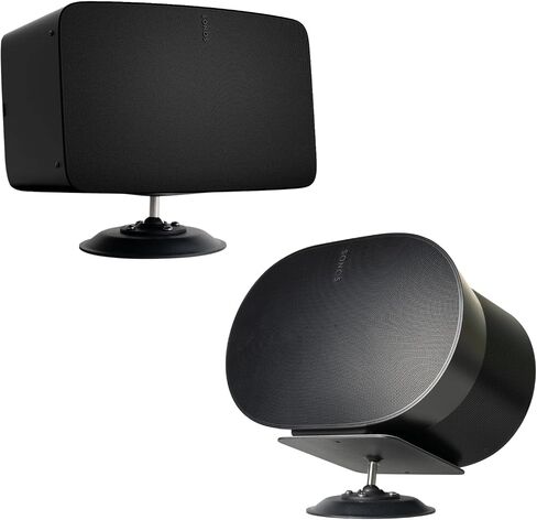 shinar Metal Desktop Speaker Stand Table Desk Stand Compatible with Sonos Era 300 Sonos Five Play:5 with Adjustable Tilt and Swivel Table Mount Holder Accessories for Small Speakers Supports 30 lb in Saudi Arabia