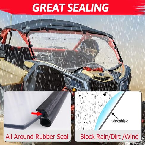 Maverick X3 Windshield - StarknightMT Scratch-Resistant X3 Windshield Compatible with Can am 2017-2022 Maverick X3 XRS XDS Turbo R Max XRS XDS， Hard-Coated Polycarbonate Maverick Windshield in Saudi Arabia