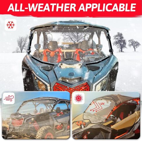 Maverick X3 Windshield - StarknightMT Scratch-Resistant X3 Windshield Compatible with Can am 2017-2022 Maverick X3 XRS XDS Turbo R Max XRS XDS， Hard-Coated Polycarbonate Maverick Windshield in Saudi Arabia