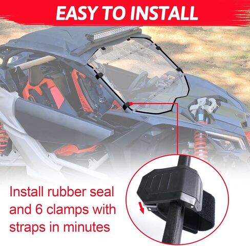 Maverick X3 Windshield - StarknightMT Scratch-Resistant X3 Windshield Compatible with Can am 2017-2022 Maverick X3 XRS XDS Turbo R Max XRS XDS， Hard-Coated Polycarbonate Maverick Windshield in Saudi Arabia