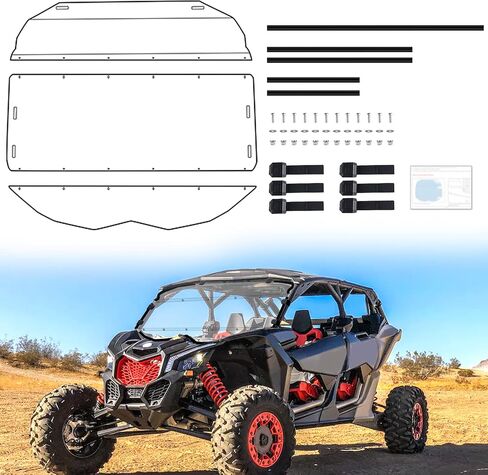 Maverick X3 Windshield - StarknightMT Scratch-Resistant X3 Windshield Compatible with Can am 2017-2022 Maverick X3 XRS XDS Turbo R Max XRS XDS， Hard-Coated Polycarbonate Maverick Windshield in Saudi Arabia