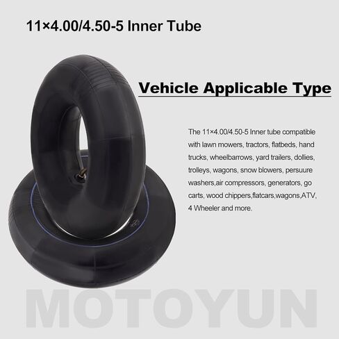 11×4.00/4.50-5 أنبوب داخلي بديل مع جذع صمام منحني TR-87 متوافق مع جزازة العشب وعربات اليد والمولدات والجرارات والشاحنات اليدوية والجزازات ومنفاخ الثلج والمزيد (عبوتان) in Kuwait